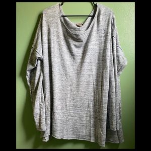 H&M Plus Grey Space Dyer Light Knit Top